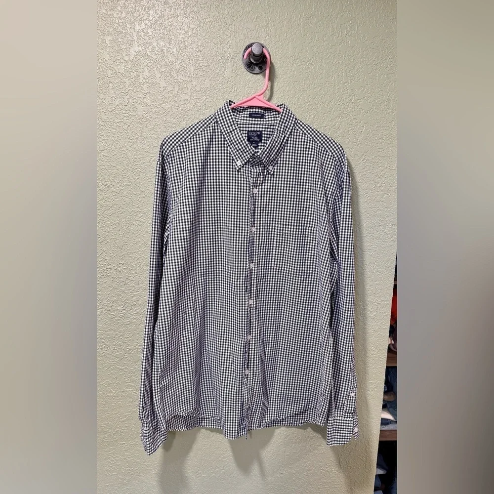 J. Crew Black and White Gingham Shirt